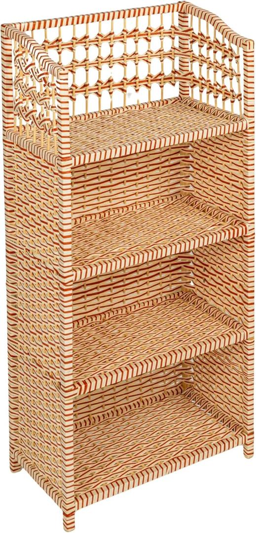 Household Essentials Woven Accent Shelf Cream and White Paper Rattan