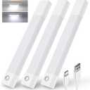 EZVALO Closet Lights, Wireless Under Cabinet Lighting, 30 LED Rechargeable Motion Sensor Light, Dimmable, 3 Color Temperatures, Counter Lights for Kitchen, Pantry, Bedroom, Wardrobe (3 Pack)