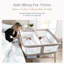 Delta Children Bondi Beechwood Twin Bassinet with PureAir Breathable Mesh Sheet and FSC-Certified Wood, Tan