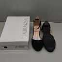 LAURMOSA Girls Dress Shoes Closed Toe Chunky High Heels Ankle Strap Wedding Party Pump Shoes (4 Big Kid, Lovely Nubuck Black)