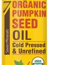 Seven Minerals NEW Pumpkin Seed Oil for Hair Growth, Face, & Body - Big 16oz Bottle - USDA Organic, Cold-Pressed & Hexane Free - Lightweight, Non-Greasy, & Deeply Moisturizing for Scalp, Skin