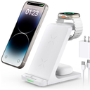 Wireless Charging Station, 3 in 1 Fast Wireless Charger Stand for Multiple Devices Apple Watch Ultra Series 11 10 9 8 7 6 SE 5 4 3 2, iPhone 17 16 15 14 13 12 11 Pro Max/Plus/Air/X/XS/XR/SE, Airpods