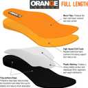 Orange Full Length D Fits Men's Shoe 7-7.5, Women's 8.5-9 Uses a Heel Cup, Contoured Medial Arch, and Metatarsal pad to Help with Better Alignment and Weight Distribution