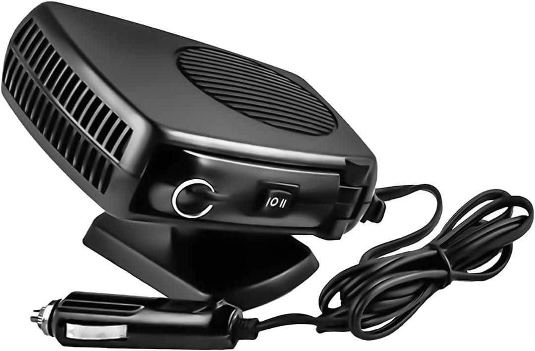 Portable 12v Heater, 200W Fast Heating Fan, Plug into Cigarette Lighter 360 Degree Rotation for Car Windshield, Defroster Defogger Car Heater