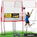 Volleyball Training Equipment, Volleyball Net System with Freely Height-Adjustable for Backyard, Volleyball Practice Net for Serving Setting Spiking, Easy Set Up for Indoor and Outdoor Use, 6.5ft to 8ft