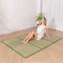 MAXYOYO Japanese Tatami Mat 100% Rush Grass Portable Folding Mat Futon Mattress Firm Traditional Floor Bed 79"x54"x0.47", Full
