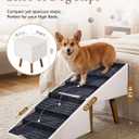 21" H Pet Steps for beds, Foldable Dog Stairs(Alabaster)