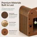Large Retro TV Cat Scratcher House | Cardboard Cat Condo with Deep Walnut Finish | 2-in-1 Cat Hideaway & Scratching Lounge | Sturdy Reinforced Frame (Oak Wood, 23.22 x 14.96 x 11.02 inches)