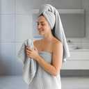 REDKISS Ultra Soft Bath Towels Set of 6 Large 35"x70" | 100% Microfiber, Highly Absorbent & Quick Dry | Grey Towels for Bathroom, Spa, Gym | 2 Bath, 2 Hand, 2 Washcloths