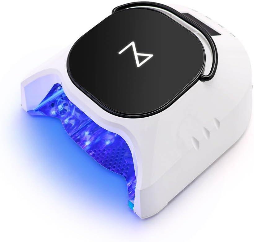 M - GlowPro Professional Hybrid 86W Wireless Rechargeable UV LED Nail Curing Lamp Cordless Nail Dryer for Gel Nails, Manicure, Pedicure (Black & White)