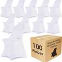 Craft And Party 100 Pack White Spandex Folding Chair Covers, Stretch Polyester Slipcovers for Wedding, Party & Dining Chairs  Flat Front Design, Universal Fit
