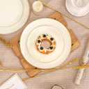 PULOTE 100PCS Ivory Plastic Plates - Cream Plastic Disposable Heavy Duty for Party & Wedding - Include 50 Each (Dinner & Dessert) Plates
