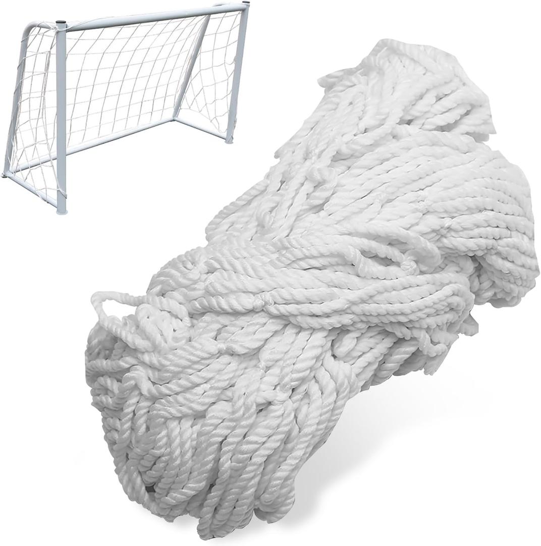 Soccer Goal Net, Sports Soccer Replacement Goal Nets Football Net Soccer Netting for Backyard Games and Training for Adults and Youth Soccer Practice, White (24X8FT)