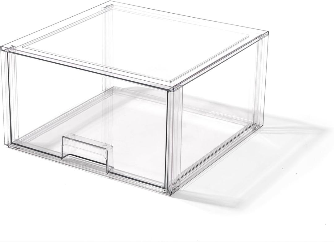 BINO | Stackable Storage Drawers, Tall X-Large - Clear | THE CRATE COLLECTION | Storage Bins With Drawers | Bathroom Organizers | Under Sink Organizer | Vanity Cabinet Home Organization