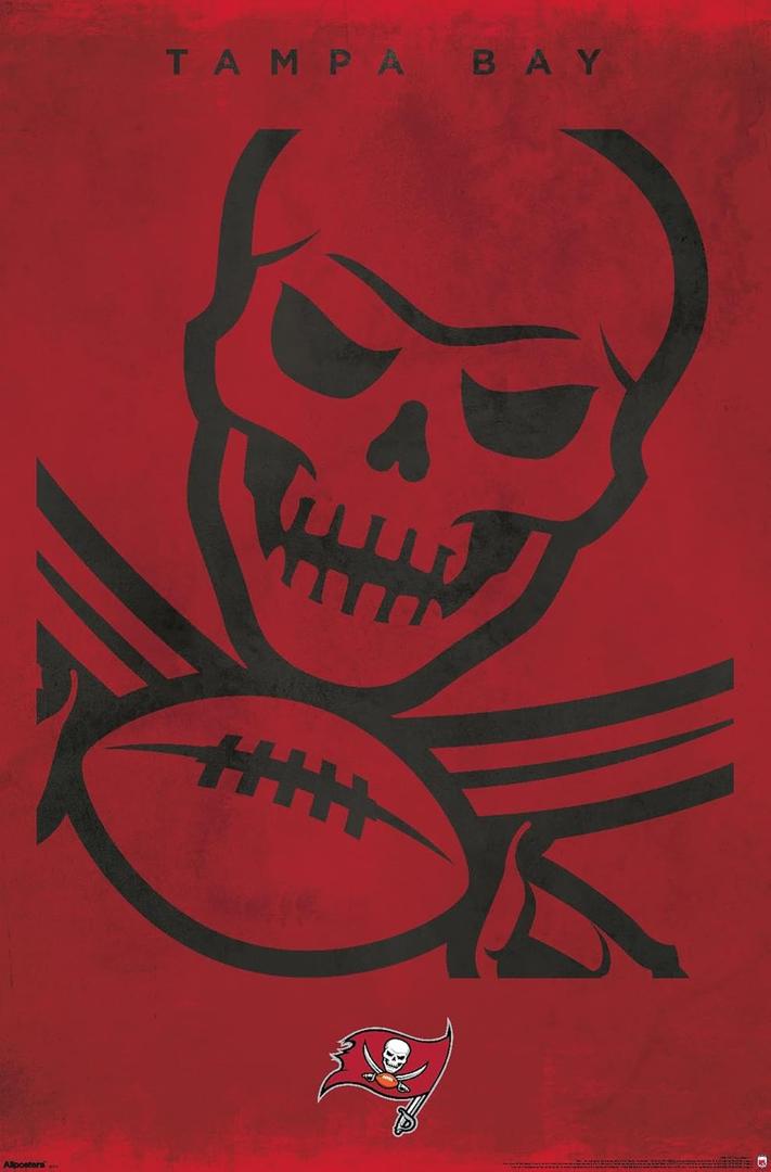 Trends International NFL Tampa Bay Buccaneers - Logo 25 Wall Poster, 34L x 22.4W, Unframed Version