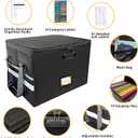 Deluxe Pro Large Next of Kin Box Organizer with 50-Page Family Document Guide, Fireproof Foldable File Organizer with Combination Lock, 10 Hanging Files and 115 Category Labels (15.7"L12.2"W10.6"H)