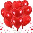 BEISHIDA 20 Pcs Heart Balloons 18 inch Metal Red Heart Shape Foil Balloons Neutral Love Balloon for Mother's Day Proposal Marriage,Valentines Day, Birthday Decorations