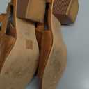 ZBYY Womens Peep Toe Ankle Booties Chunky Heels Cutout Back Zipper Sandals Suede Side Ankle Strap Dress Sandals (10, Brown)