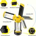 LHOTSE Rechargeable Camping Light with Stand, 83" Tall Portable 3000 Lumens Cordless Work Light with 3 LED Lamps Head & Detachable Tripod, 9AH Battery LED Work Light Dimmable with Travel Bag