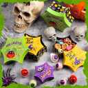 Colarr 6 Pcs Halloween Boxes for Gifts Spider Web Gift Box with Lids Paperboard Trick or Treat Candy Containers Hexagon Cookie Containers for Bakery Supplies Storage Birthday Party(Bright)