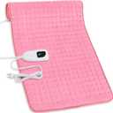 Deepsoon Heating Pad,Electric Heating Pads for Back,Neck,Moist Heating Pad for Abdomen Shoulder Knee Legs,Dry/Moist Heat&Auto Shut Off,Mother's Day Birthday for Men and Women,BabyPink,33x17 Inch