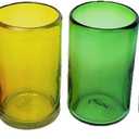 Rainbow Colored 14 oz Drinking Glasses (set of 6), Recycled Glass, Lead-free, Toxin-Free (14oz Drinking)