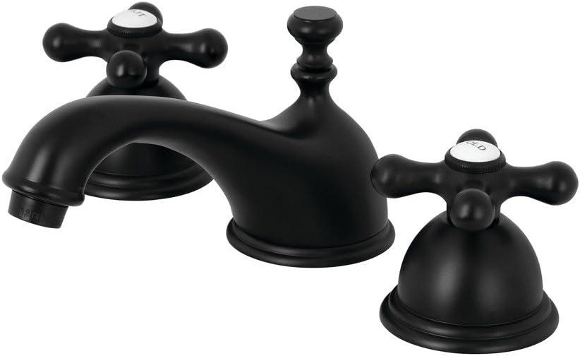 Kingston Brass KS3960AX Restoration Widespread Bathroom Faucet, Matte Black,6.5 x 3.5 x 3.06