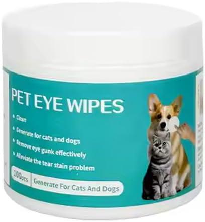 Pet Eye Wipes for Cats and Dogs, 2.84 x 2.56 in, Removes Eye Stains and Tear Stains, 300pcs