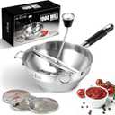 Premium Stainless Steel Food Mill - Effortless Pureeing, Straining & Milling for Soups, Sauces, Baby Food, and More  Includes 3 Interchangeable Discs  Durable & Easy-to-Clean Design