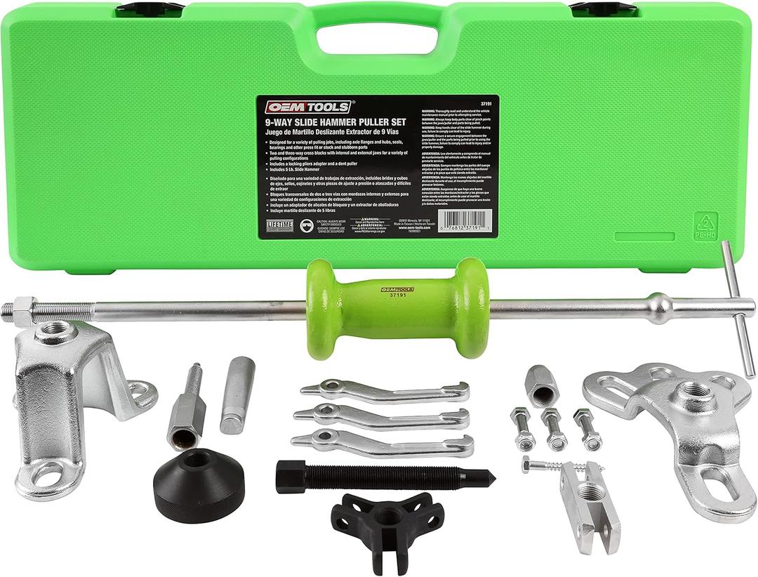OEMTOOLS 37191 9 Way Slide Hammer Puller, Axle Puller Slide Hammer, Slide Hammer Hub Puller, Use with 5/8 Inch x 18 Thread Slide Hammer Attachments