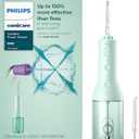Philips Sonicare Cordless Power Flosser 3000  Water Flosser with Innovative Quad Stream Technology, Oral Irrigator with 2 Flossing Modes and 3 Pressure Levels, IPX7 Waterproof, Mint, HX3826/24