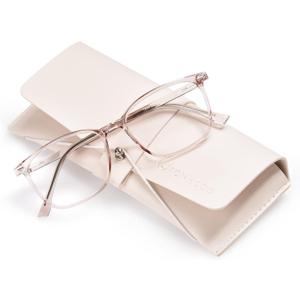 FONHCOO Blue Light Blocking Glasses Women Men TR90 Fashion Frame Computer Blue Light Glasses Anti UV Glare (Upgrade) (Skin Pink)