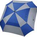 G4Free Extra Large Golf Umbrella 62/68 inch Square Vented Windproof Auto Open Double Canopy Oversized Stick Umbrella (Blue/Grey)