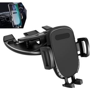 leechio 1 PC CD Slot Phone Holder, Adjustable Anti-slip Shock Absorption CD Slot Phone Holder, Automatic Lock Mobile Phone Navigation Holders, Suitable for 5-7.Inch Mobile Phones (Black #01)