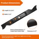 405380 Mower Blades for Hu sqvarna Craftsman Poulan Pro 46" Lawn Tractor, 532405380 High Lift Blades for Hu sqvarna YTH22V46, YTH20K46, Craftsman YT3000 46" Deck, Replace PP21011, 532403107