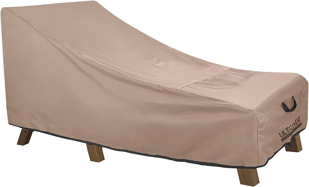 ULTCOVER Waterproof Patio Lounge Chair Cover Heavy Duty Outdoor Chaise Lounge Covers - 64L x 28W x 30H inch (Brown)