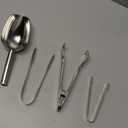 Sieral 4 Pieces Silver Ice Tongs and Scoops for Ice Bucket Stainless Steel Versatile Serving Tongs with Teeth Shovel Scoop for Christmas Party Supply Gift Freezer Kitchen Food Buffet Cocktail Bar BBQ