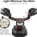 OREiN Motion Sensor Outdoor Security Light, Adjustable Dual-Head LED Flood Light, 3 Modes(Motion/Manual/Dusk to Dawn), 150W Equivalent 5000K, IP65 Waterproof Exterior Lighting, Hardwired, Black