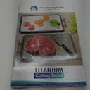 Titanium Cutting Boards for Kitchen, Large 16x11 Inch Pure Titanium and Wheat Straw PP Double Sided Chopping Board, Dishwasher Safe, Easy to Clean