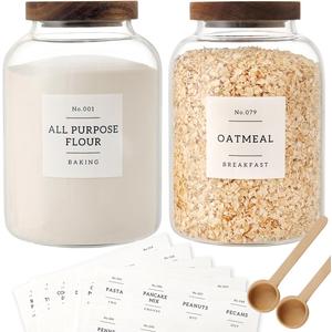 CZSZYGHBAO Large Glass Jar with Airtight Lid, Glass Food Storage Jars for Tea,Spice,Cereal, Egg,Flour,Coffee and More(70 FL OZ/2000 ml)