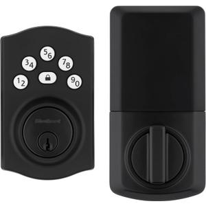 Kwikset Powerbolt 240 5-Button Keypad Matte Black Traditional Electronic Deadbolt Door Lock, Featuring Convenient Keyless Entry, Customizable User Codes and Auto-Locking