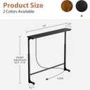 GRLEAF 45" Adjustable Height Narrow Console Table with Power Outlets, Long Sofa Table with Charging Station Behind Couch Table Skinny Entryway Table for Living Room, Hallway and Office Black