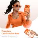 3 in 1 Magnetic for iPhone 17 Pro Max Case, Cute Wavy [Full Camera Protection][Fit for MagSafe] 1X Screen Protector+1X Wrist Strap, Anti-Slip Trendy Women Girly Case for iPhone 17 Pro Max 6.9", Orange