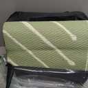 Garvee 6x9 Modern Striped Outdoor Camping Rug Waterproof Reversible, Plastic Straw Patio Mat for RV, Backyard, Balcony, UV Protected Green Outdoor Carpet, Green White