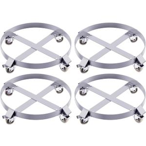Garvee 55 gal Drum Dolly,Heavy Duty 1000 LBS Load Capacity, Barrel Dolly Cart Drum Caddy, Non Tipping Hand Truck Dollies with Steel Frame 4 Swivel Casters Wheel, for Warehouse Drum Handling (4 pcs)