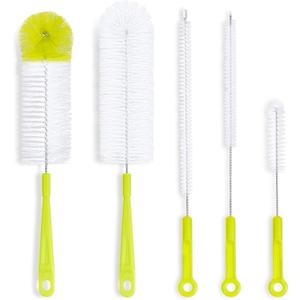 Bottle Cleaning Brush Set - Long Handle Bottle Cleaner for Washing Narrow Neck Beer Bottles, Sports Water Bottles with Straw Brush, Kettle Spout/Lid Cleaner Brushes (Green)