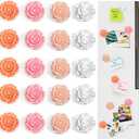 Vodolo 3D Flower Fridge Magnets,20 PCS Cute Locker Decorations for Girls in Middle School,Pink Magnetic Locker Accessories Refrigerator Sticker for Office Kitchen Iron Whiteboard