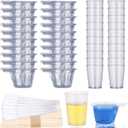 Gartful Epoxy Resin Tool Kit, 20Pack 50ml Plastic Graduated Cups, 200 Pack 40ml Disposable Measuring Cups, 10 Pack 15ml Droppers, 50 Pack Wooden Stir Sticks, Casting DIY Set for Art Craft, Pack of 280