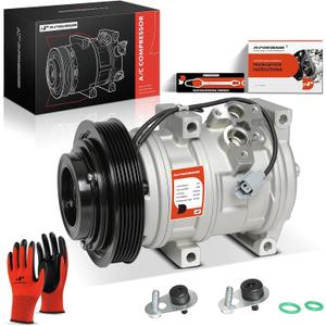 A-Premium A/C Compressor with Clutch Compatible with Honda Accord 2003-2007 3.0L, Pilot 2005-2008 3.5L, Odyssey 2005-2007 3.5L, Ridgeline 2006-2008 3.5L & Acura MDX 2003-2006 3.5L, TL 2004-2008