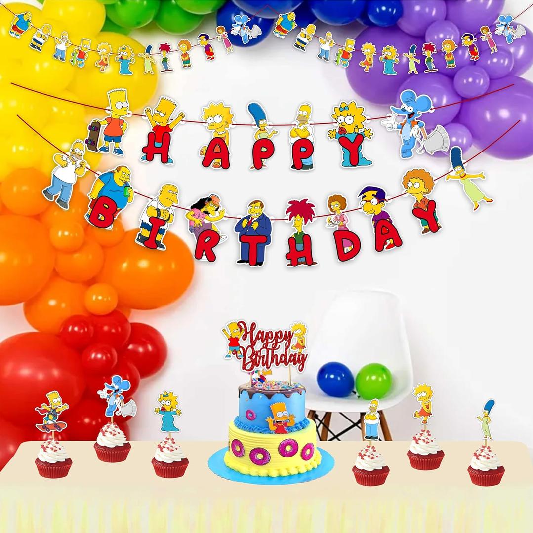 Seyal Brt Simpson Theme Birthday Party Supplies